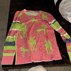 Whimsey Rose long sleeve Moose pattern